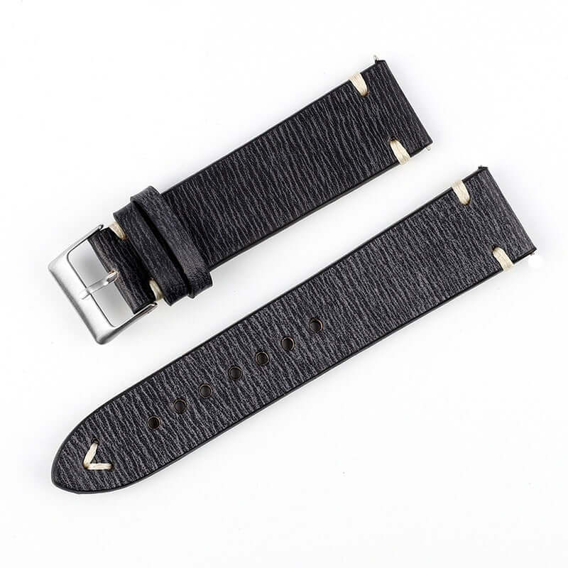 Versatile Retro Cowneck Patterned Leather Watch Strap