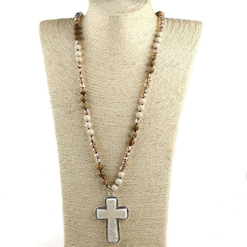 Necklace Cross Pendant Necklace Sweater Chain