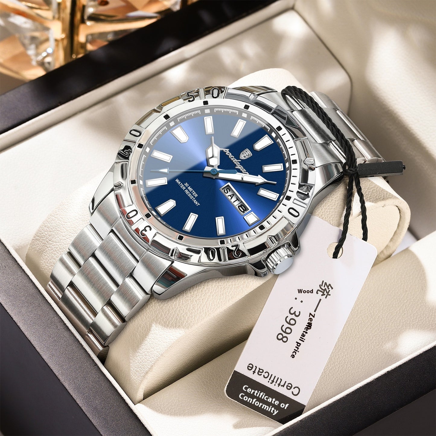 Swiss Brand Waterproof Luminous Men's Watch