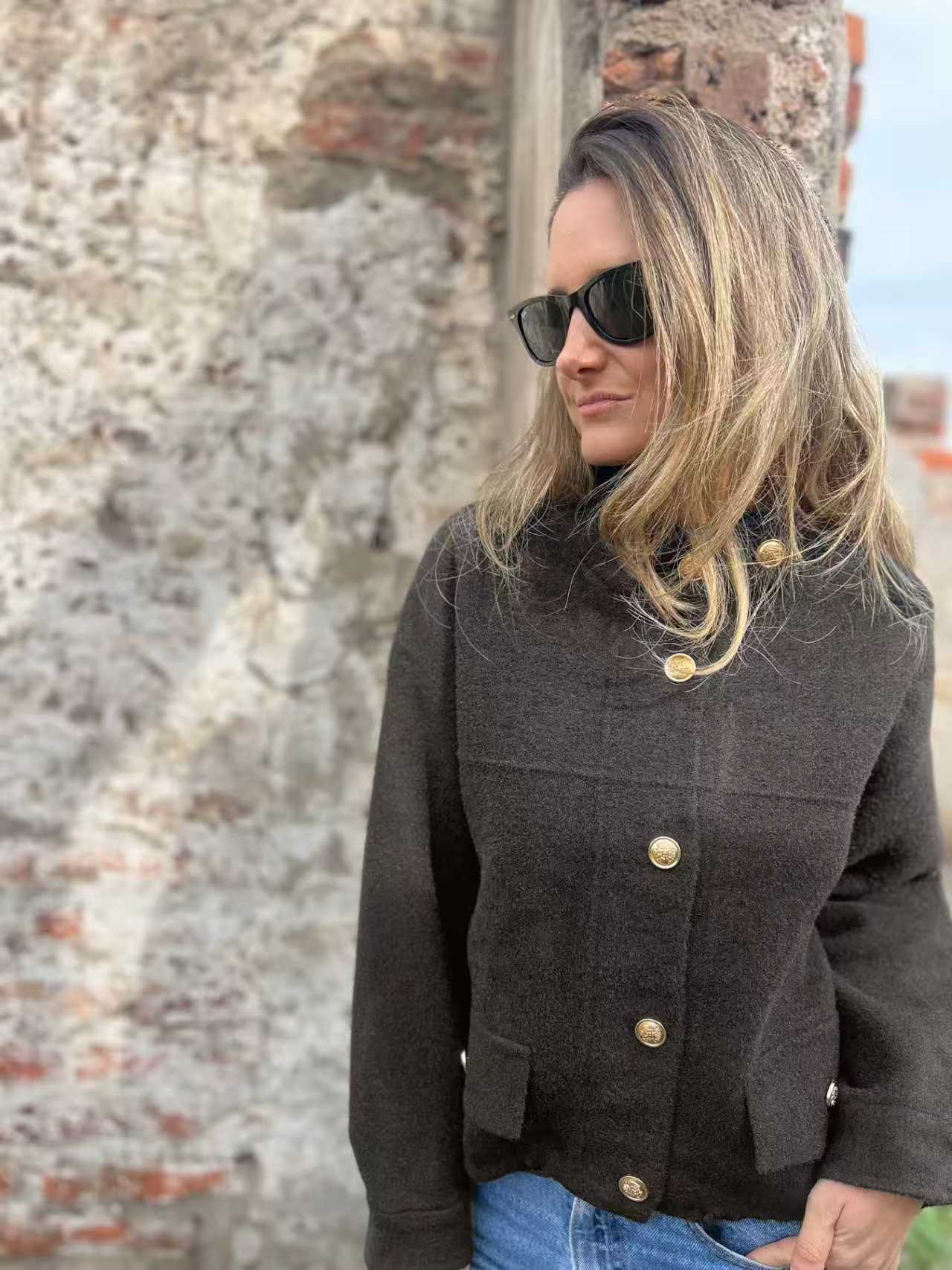 Tie Pocket Cardigan Single-breasted Mid-length Coat