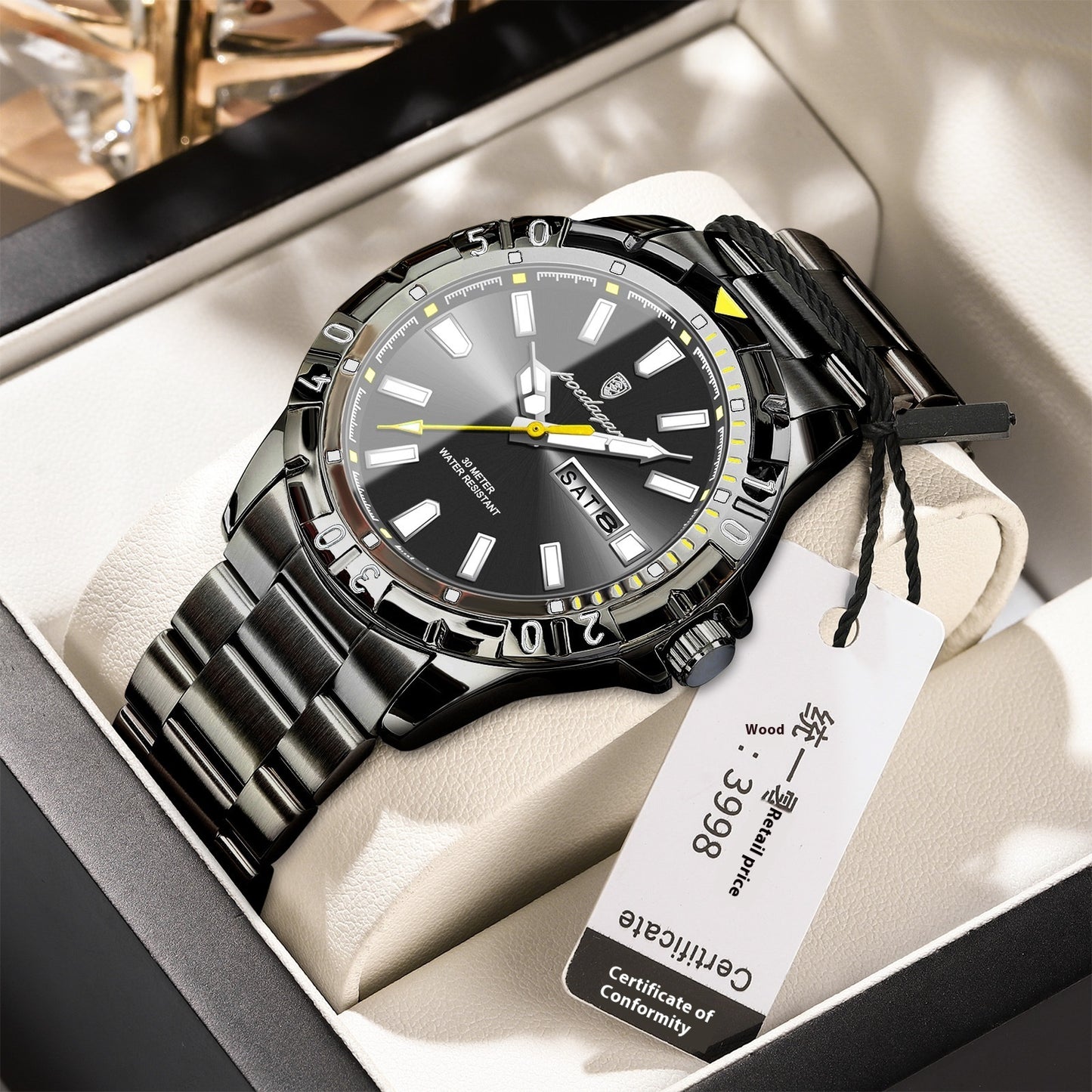 Swiss Brand Waterproof Luminous Men's Watch