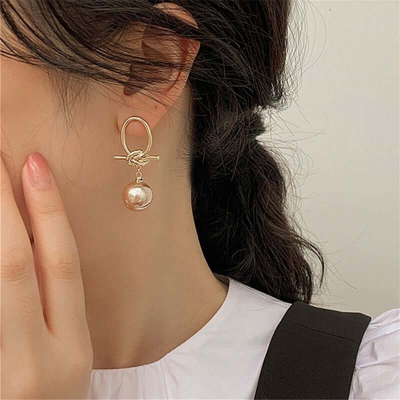 Vintage Pearl Sterling Silver Needle Earrings