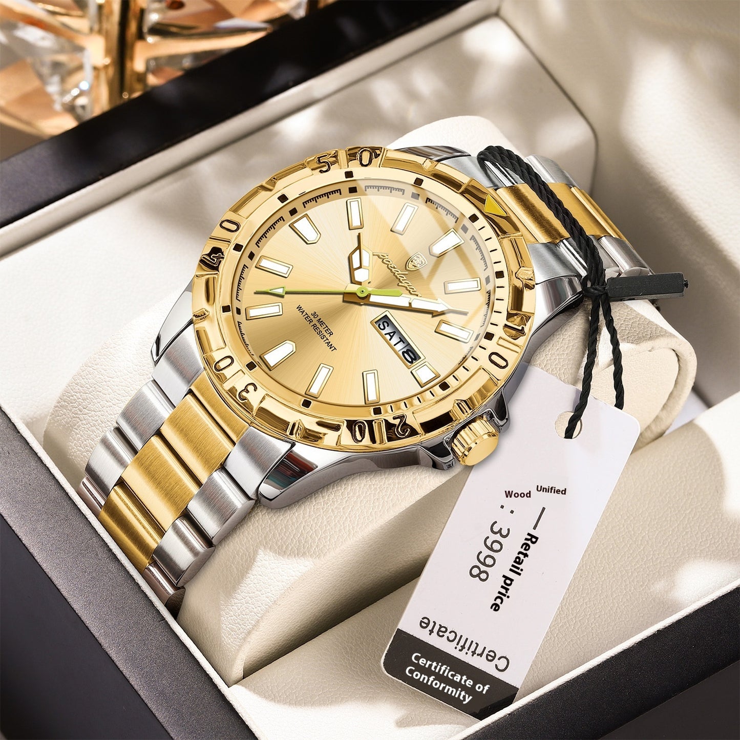 Swiss Brand Waterproof Luminous Men's Watch