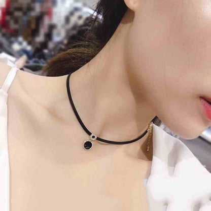 Women's Short Black Dark Clavicle Necklace