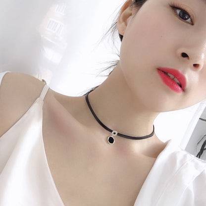 Women's Short Black Dark Clavicle Necklace