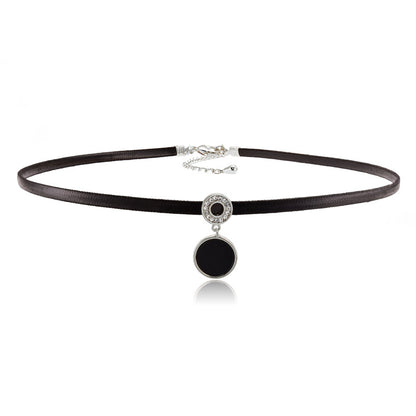 Women's Short Black Dark Clavicle Necklace