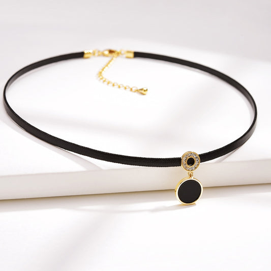 Women's Short Black Dark Clavicle Necklace