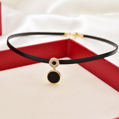 Women's Short Black Dark Clavicle Necklace