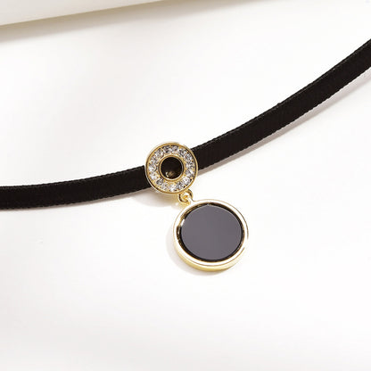 Women's Short Black Dark Clavicle Necklace