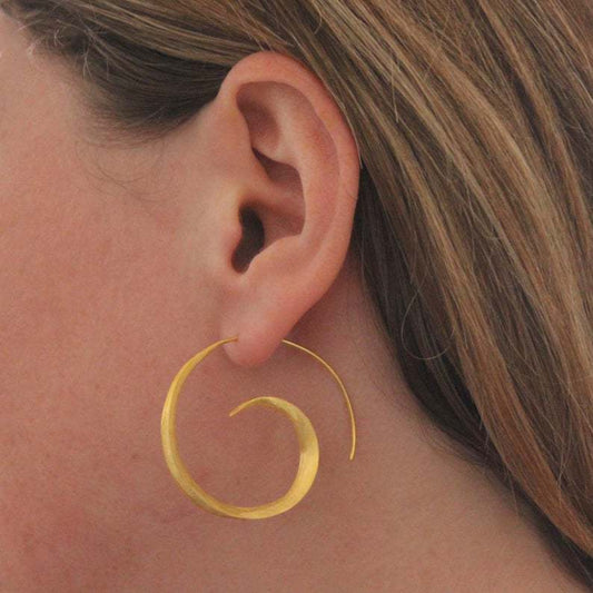 Personalized Round Spiral Leaf Lady Design Ear Studs