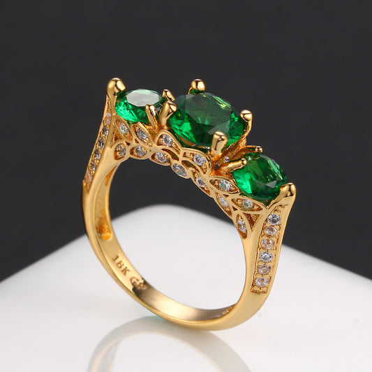 Fashion Ball Women's Ring Popular Beccarite Gold Plated Ring