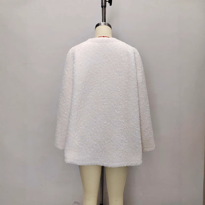 Fashionable Lamb Wool Velvet Padded Thickened Coat