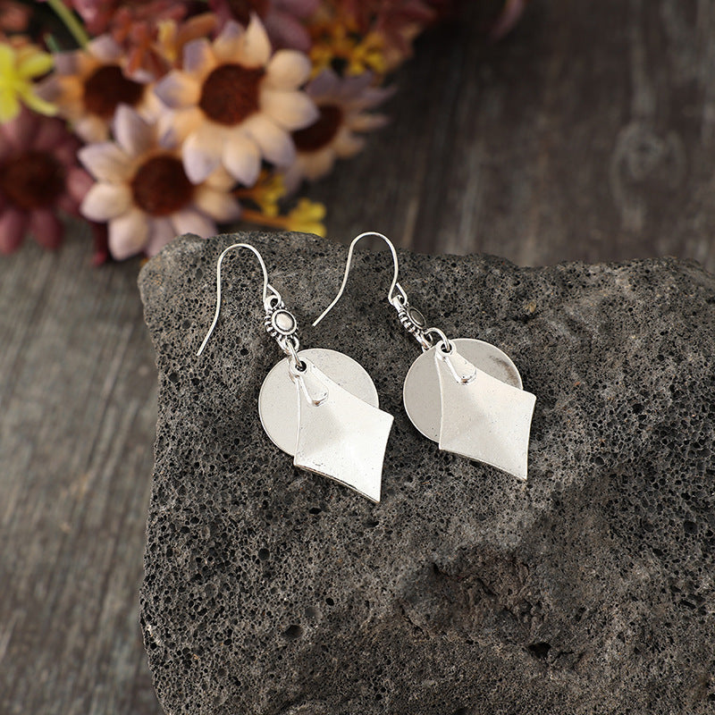 New Simple Style Geometric Metal Alloy Earrings Layered Retro Personality