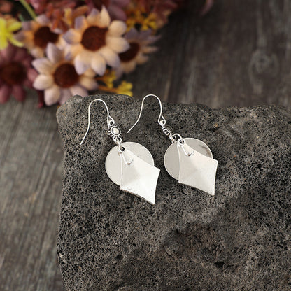 New Simple Style Geometric Metal Alloy Earrings Layered Retro Personality