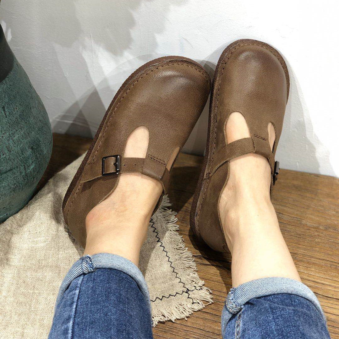 New Artistic Crafts Leather Flat Shoes