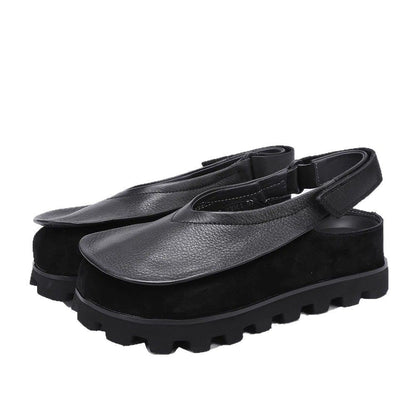 Retro Original Thick-soled Leather Toe Box Soft Bottom Platform Shoes For Women