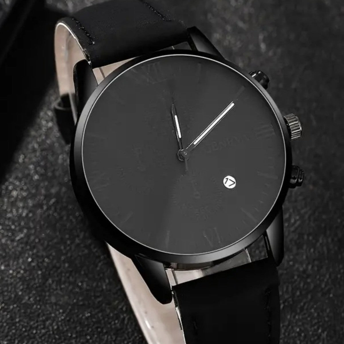Three Eyes Calendar Men's Quartz Watch Bracelet Suit