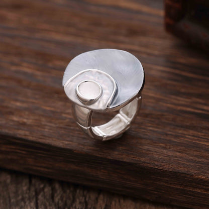 Enamel Geometric Flower Stretch Ring