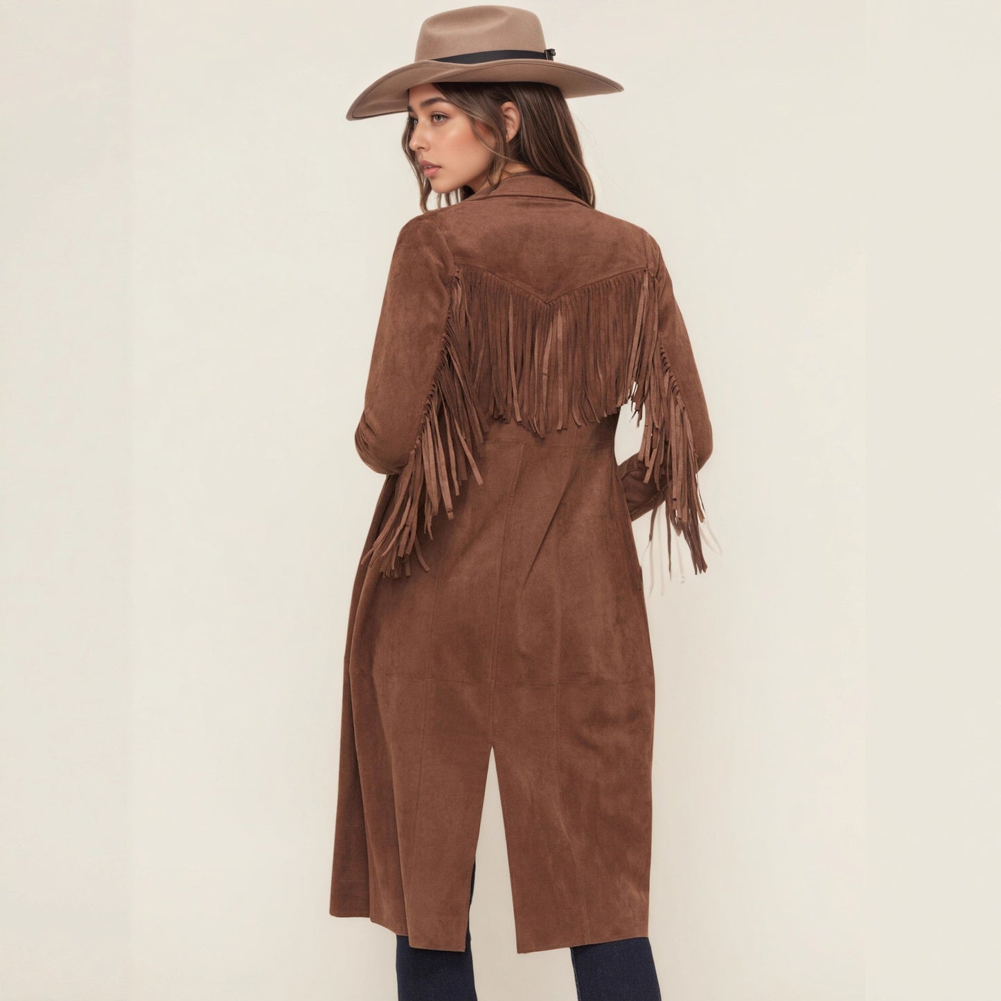 Fashion Long Tassel Design Easy Matching Coat