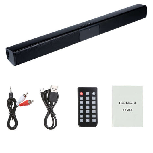 Portable 20W Bluetooth TV Speaker with Bass Soundbar and FM Radio