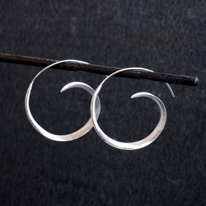 Personalized Round Spiral Leaf Lady Design Ear Studs