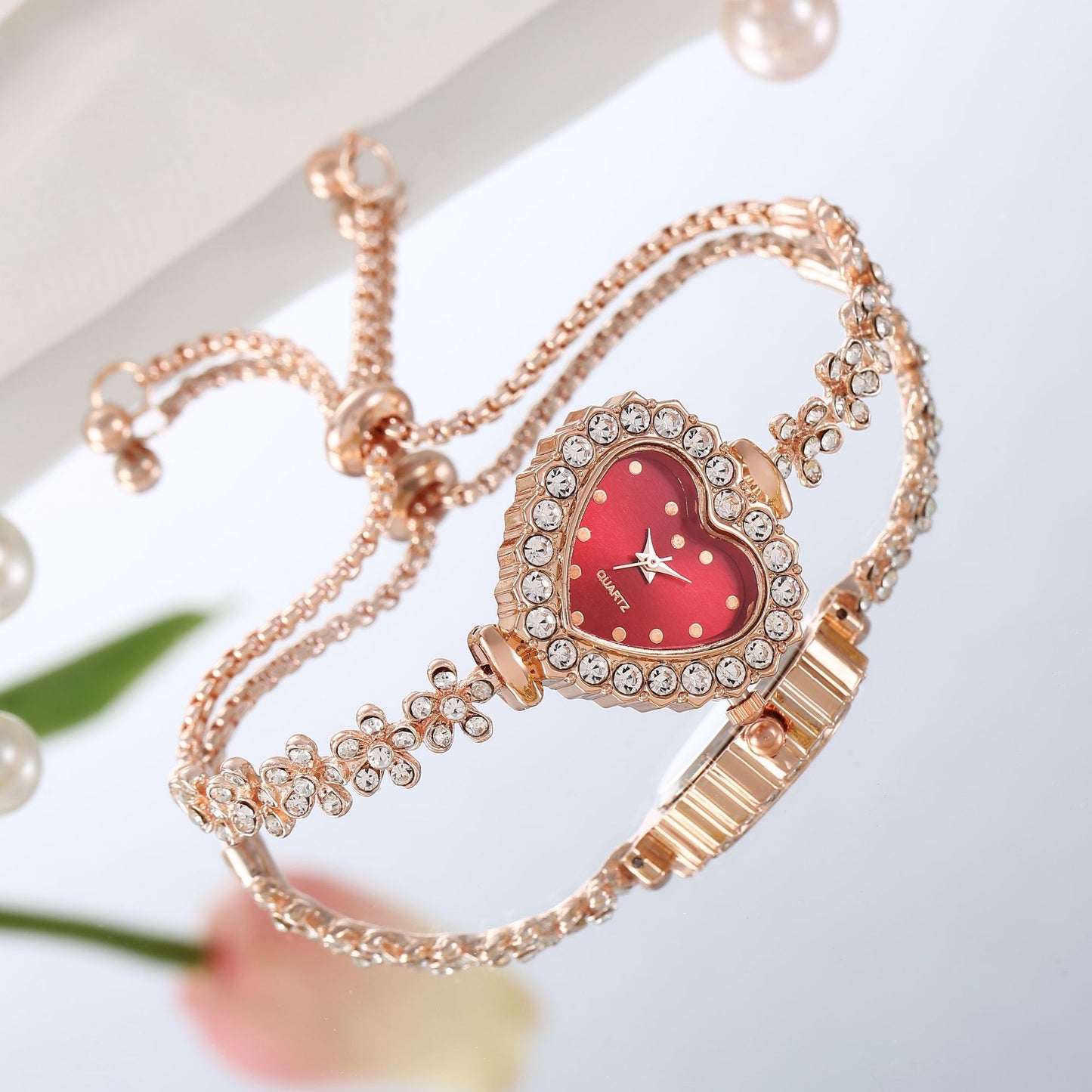 Flower Chain Diamond-embedded Women's Elegant Watch