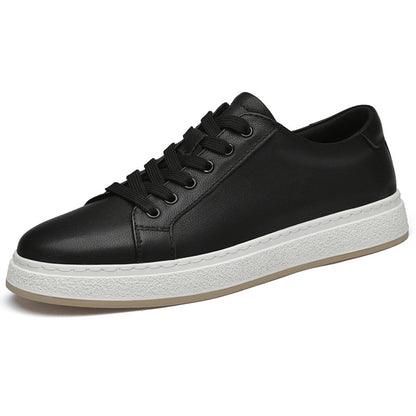 Men's Business Genuine Leather Lace-up Soft Bottom Platform Sneakers