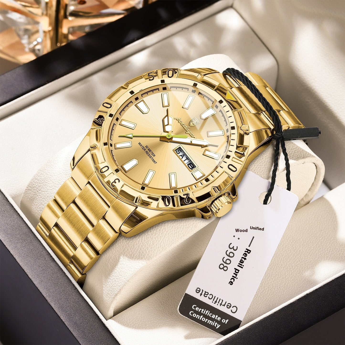 Swiss Brand Waterproof Luminous Men's Watch
