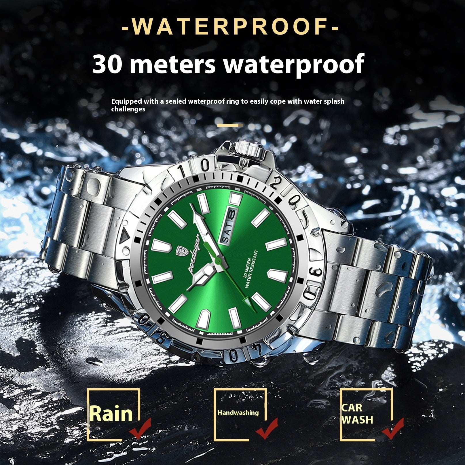 Swiss Brand Waterproof Luminous Men's Watch