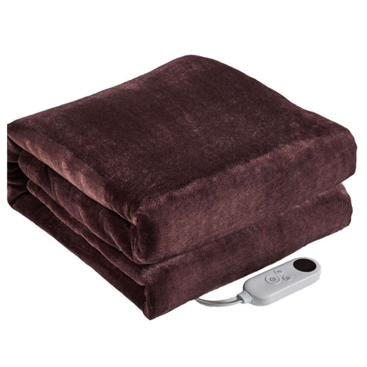 1Pc Electric Heated Flannel Throw Heated Blanket With 6 Heat Settings 1-8 Hours Auto Off Washable For Home Office Usage 59x50in