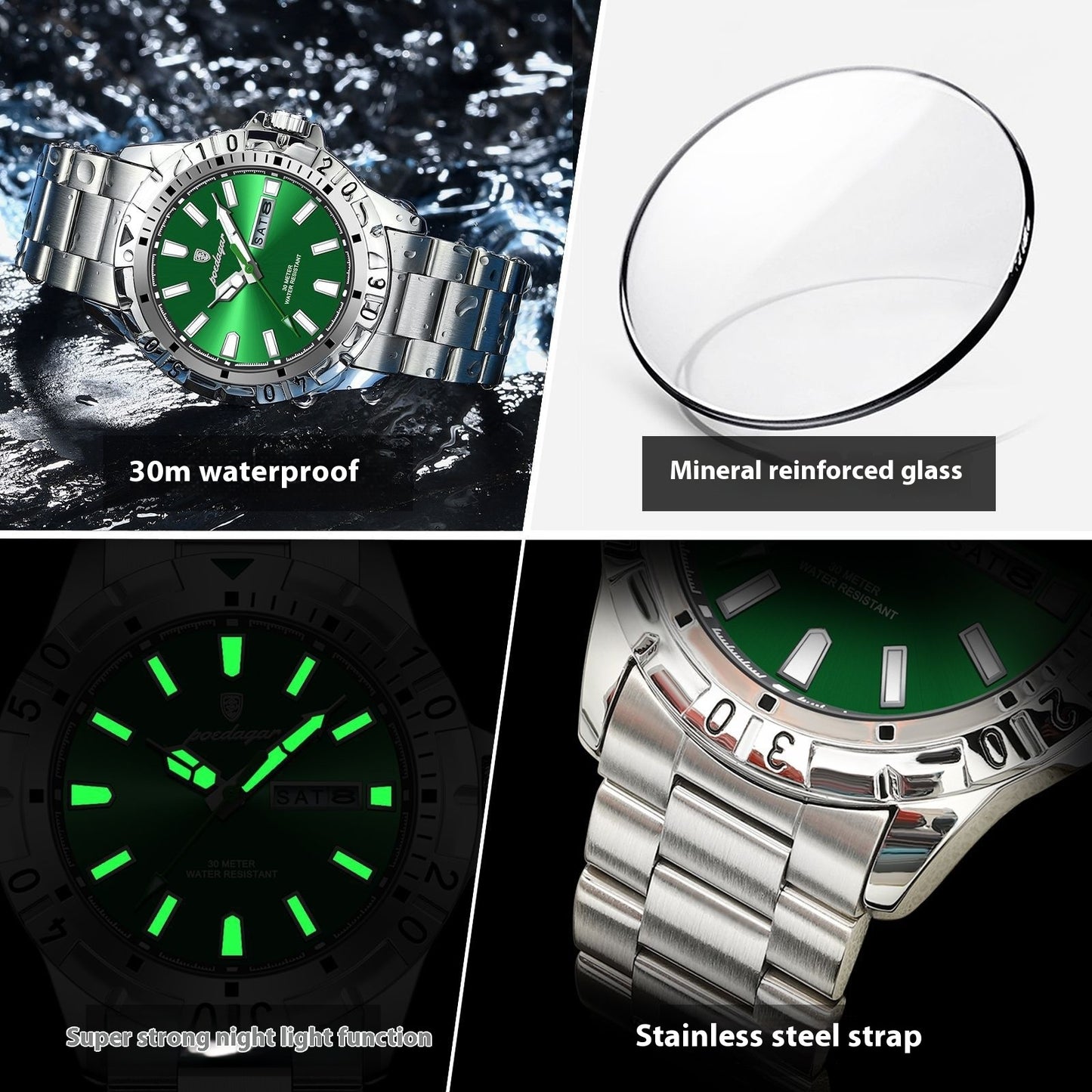 Swiss Brand Waterproof Luminous Men's Watch