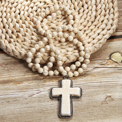 Necklace Cross Pendant Necklace Sweater Chain
