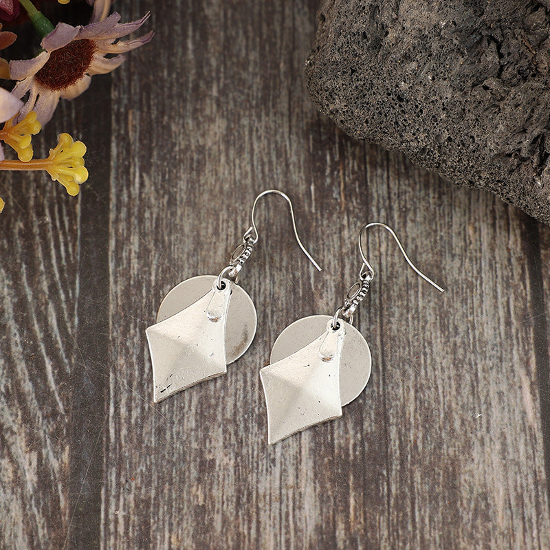 New Simple Style Geometric Metal Alloy Earrings Layered Retro Personality