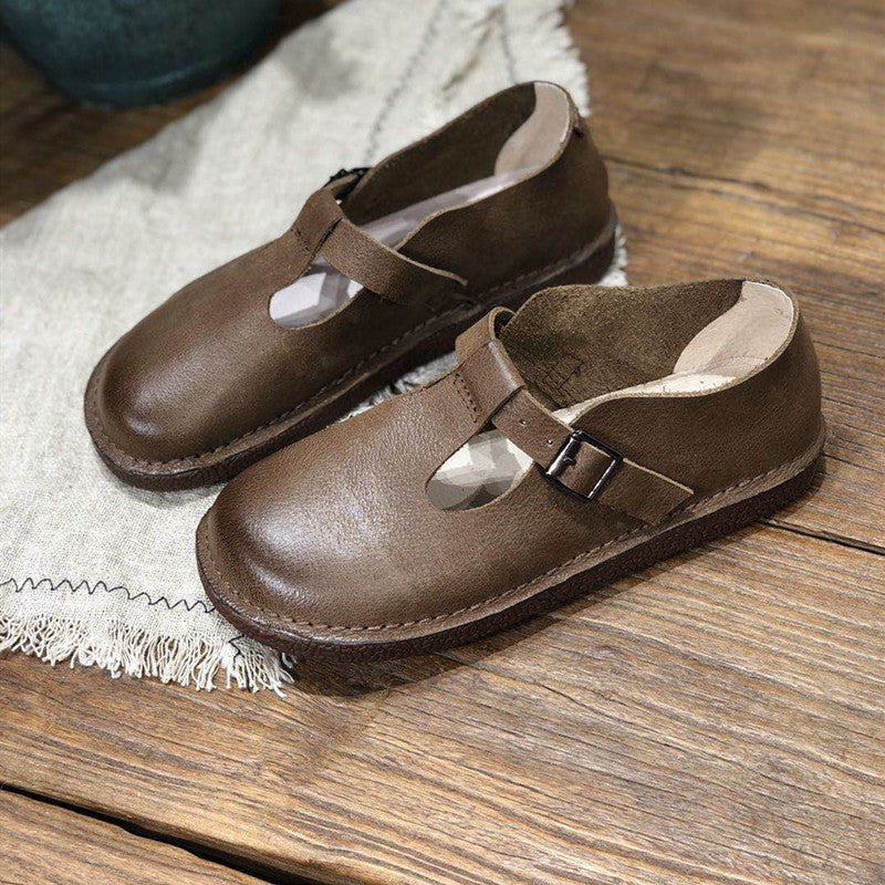 New Artistic Crafts Leather Flat Shoes