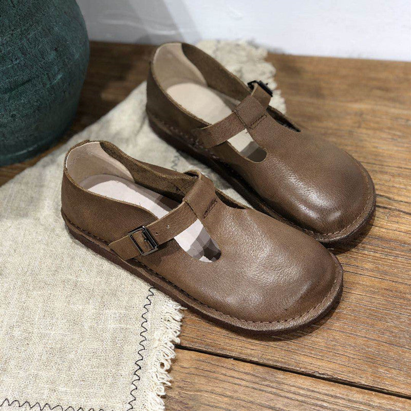 New Artistic Crafts Leather Flat Shoes